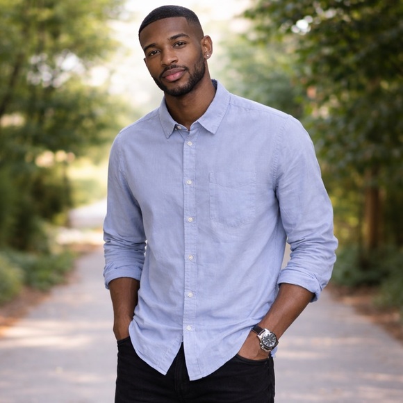 Old Navy Button-Up Shirt Men's XXL Classic Fit Blue Business Casual - Picture 1 of 8